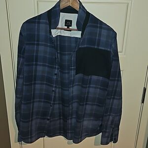 ARMANI EXCHANGE MEN'S SIZE M PLAID/PATCHWORK BUTTON UP